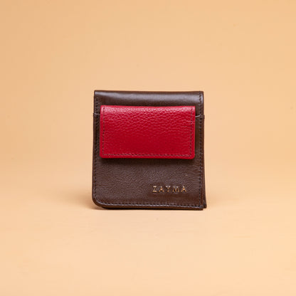 MONEDERO M-111 MARRON C/ROJO